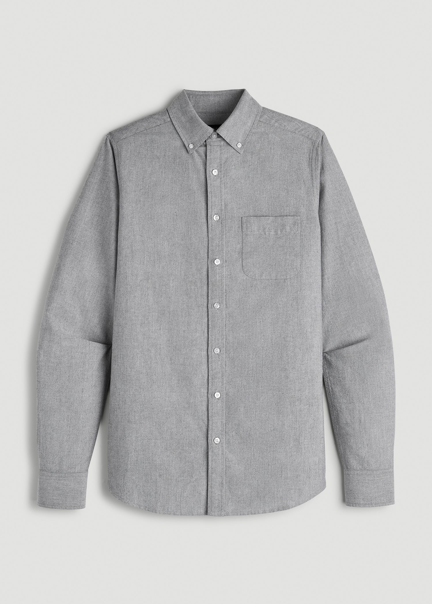 American Tall Men Oxford Cloth Button Down Shirt for Tall Men in Formal Grey