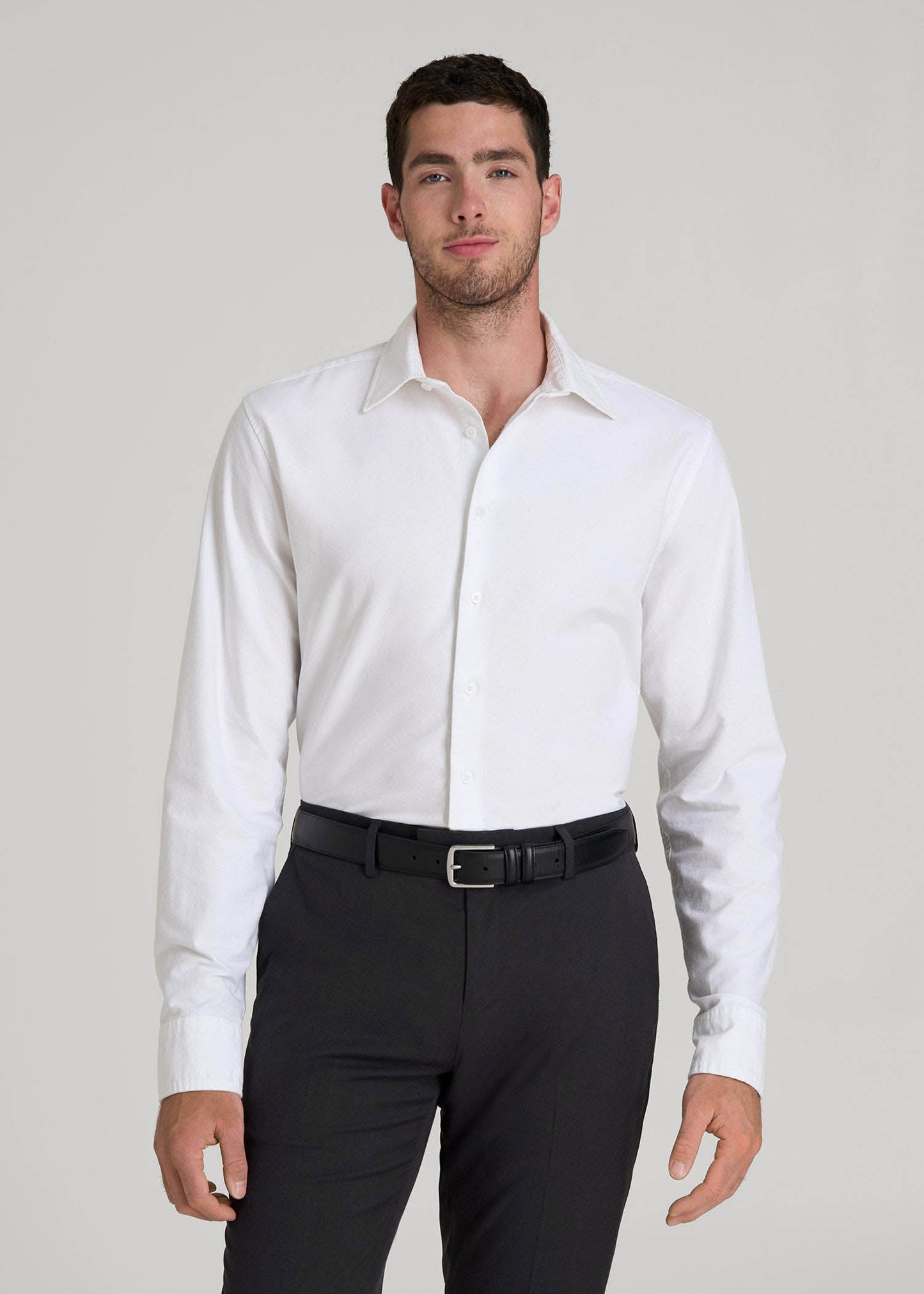 American Tall Men Pinpoint Oxford Shirt for Tall Men in White