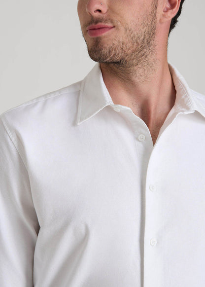 American Tall Men Pinpoint Oxford Shirt for Tall Men in White