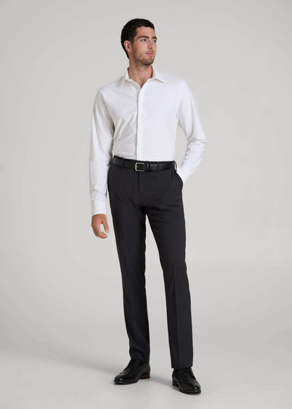 American Tall Men Pinpoint Oxford Shirt for Tall Men in White