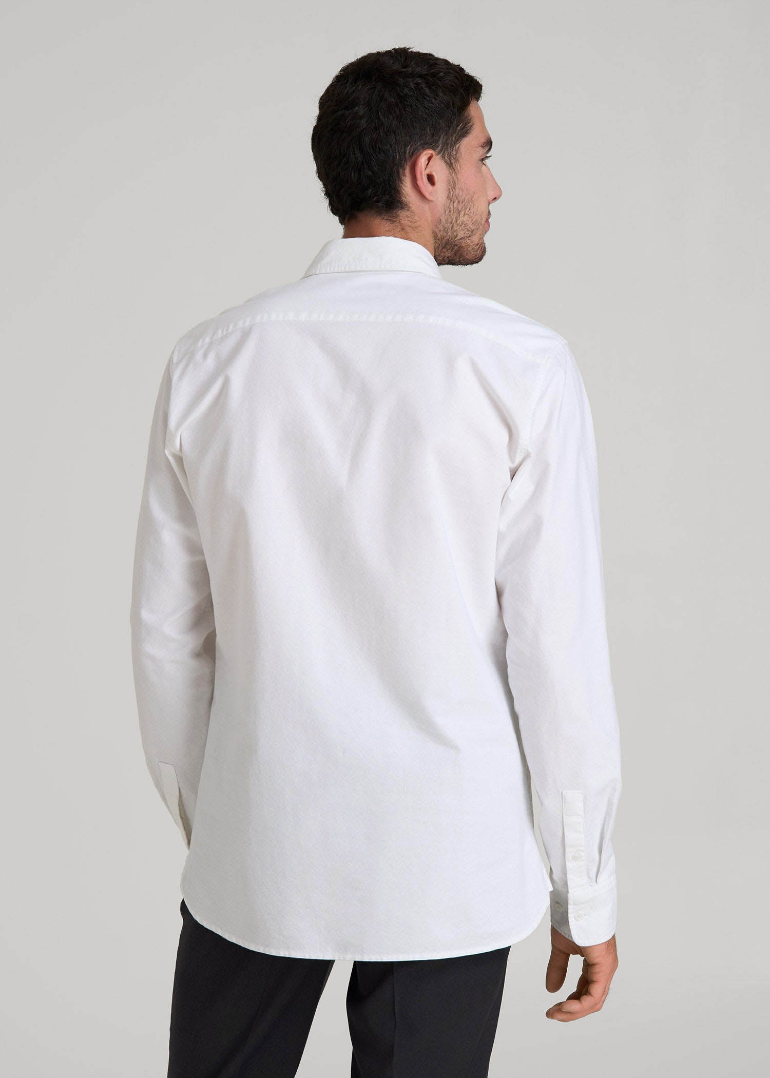 American Tall Men Pinpoint Oxford Shirt for Tall Men in White