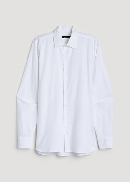 American Tall Men Pinpoint Oxford Shirt for Tall Men in White