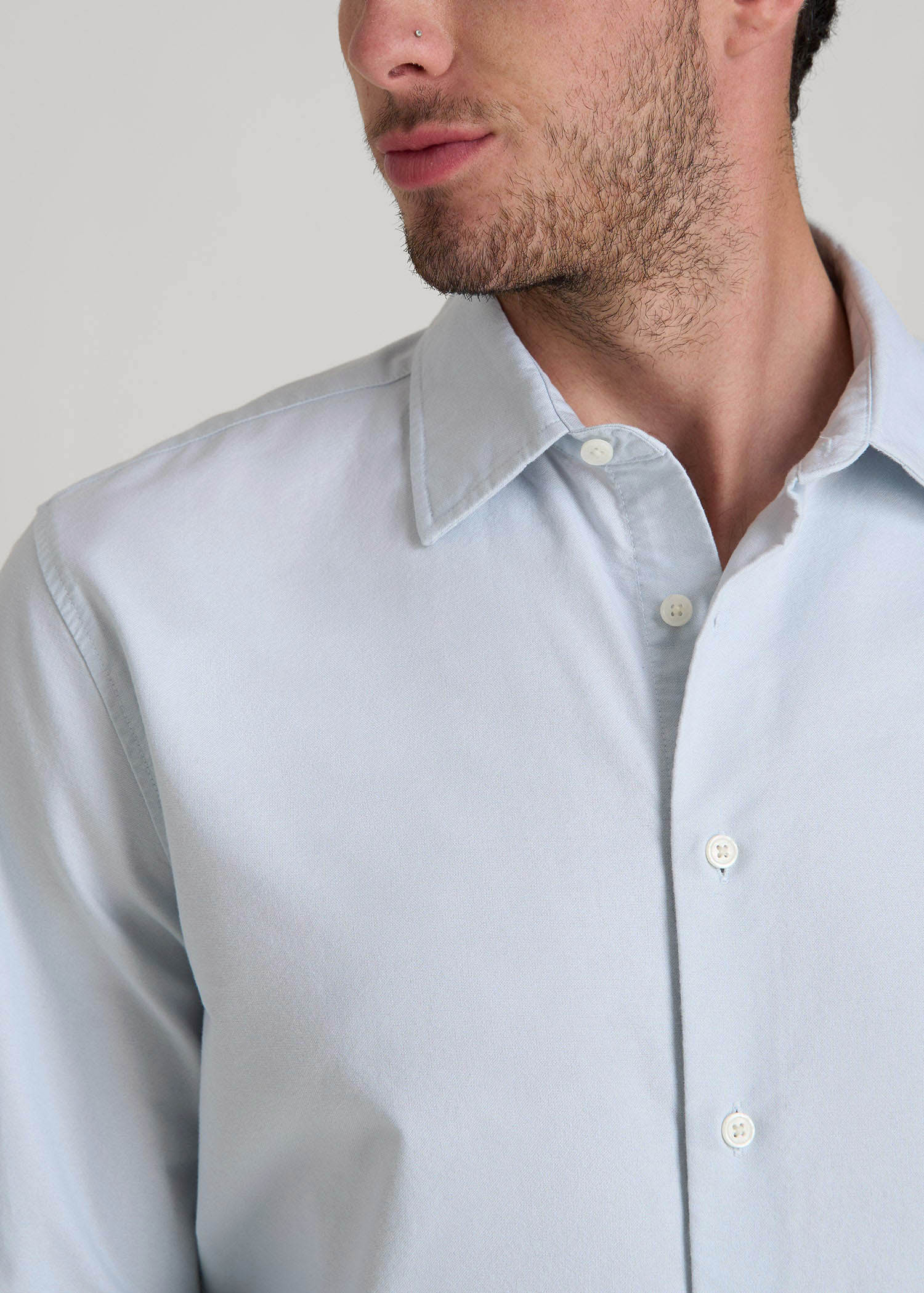 American Tall Men Pinpoint Oxford Shirt for Tall Men in Light Blue