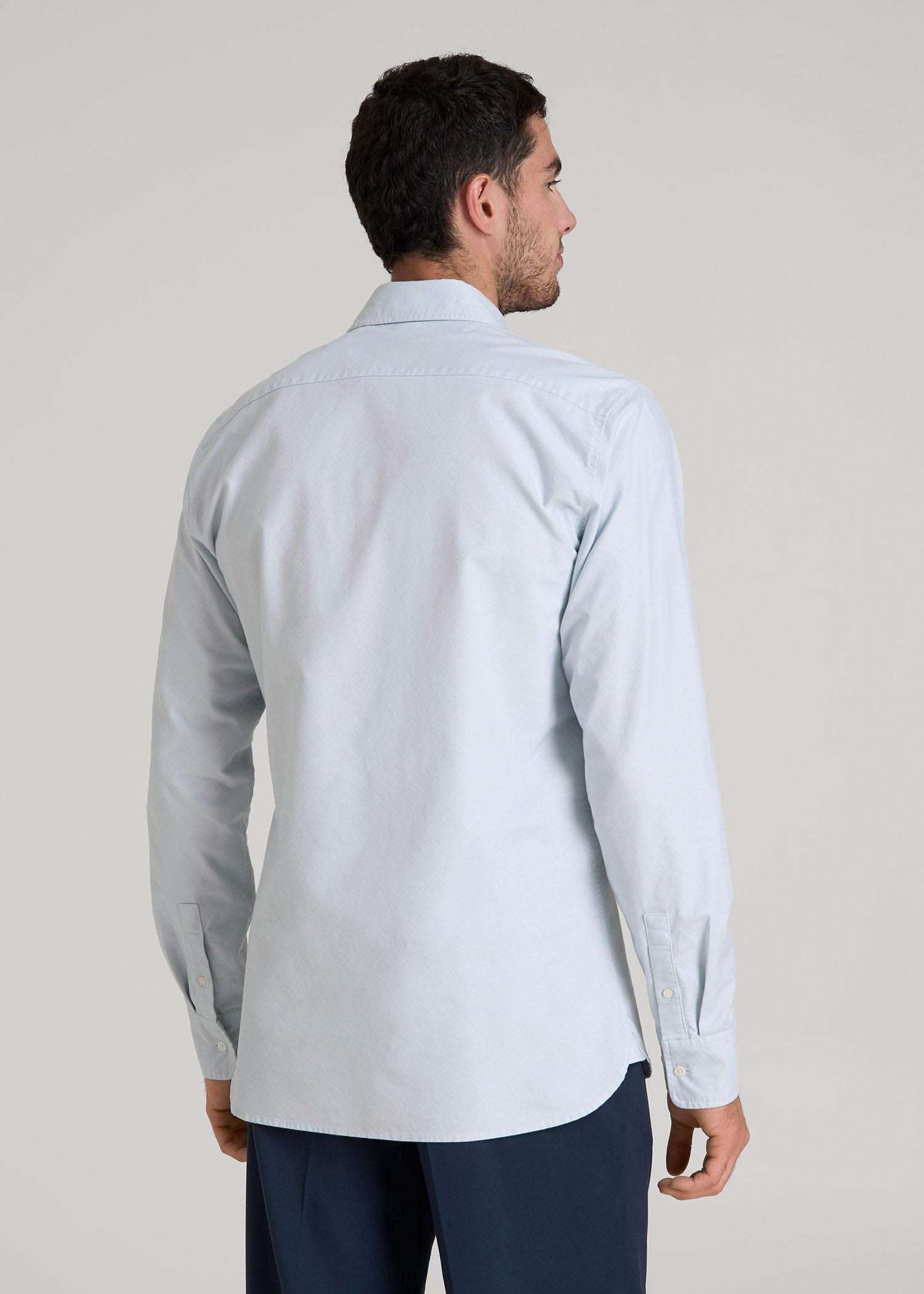 American Tall Men Pinpoint Oxford Shirt for Tall Men in Light Blue