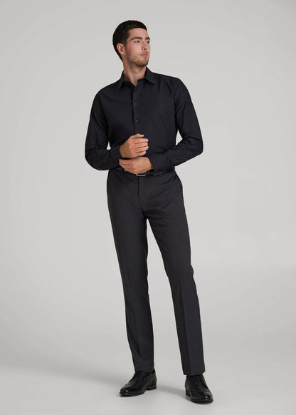 American Tall Men Pinpoint Oxford Shirt for Tall Men in Black