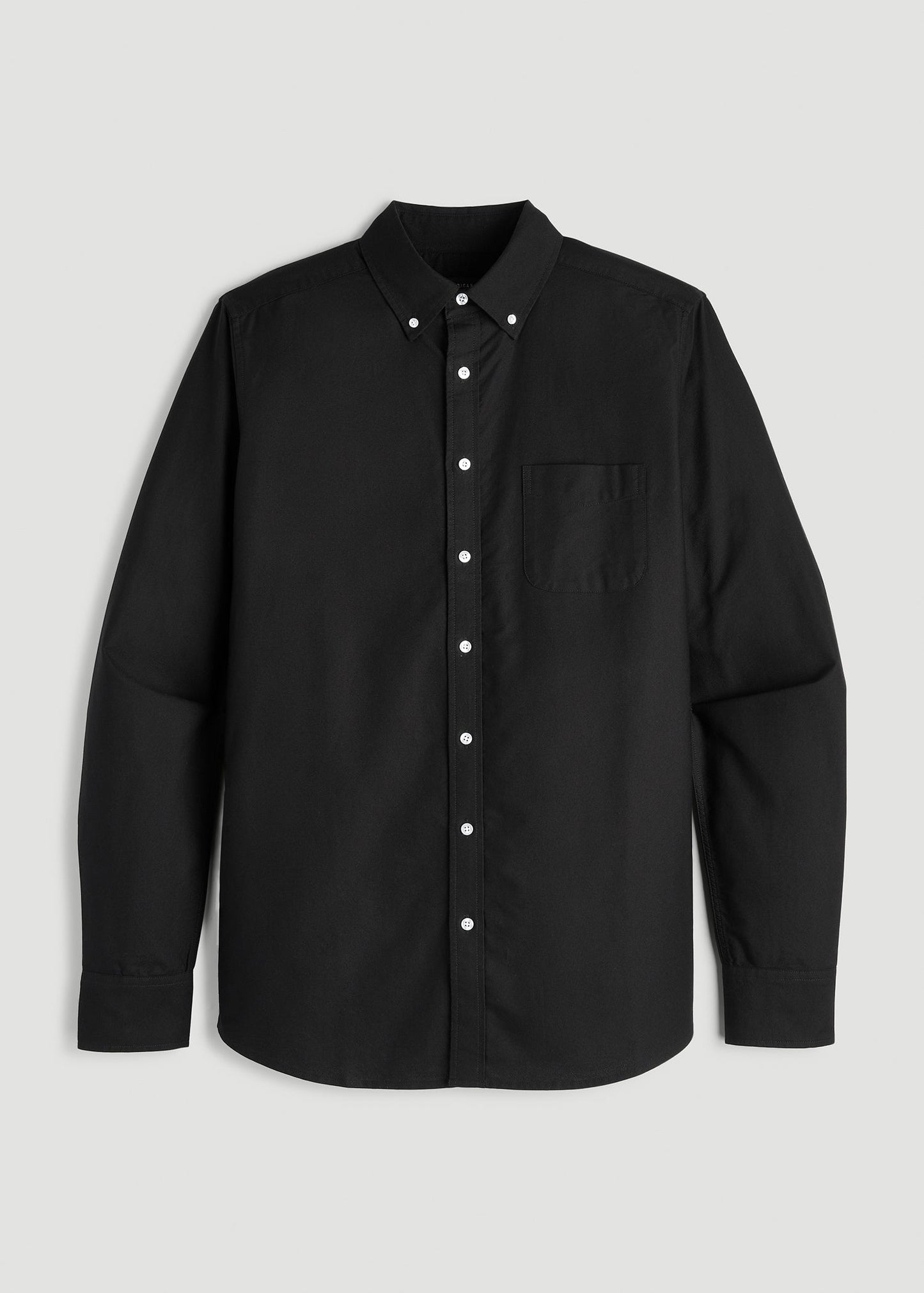 American Tall Men Oxford Cloth Button Down Shirt for Tall Men in Deep Black
