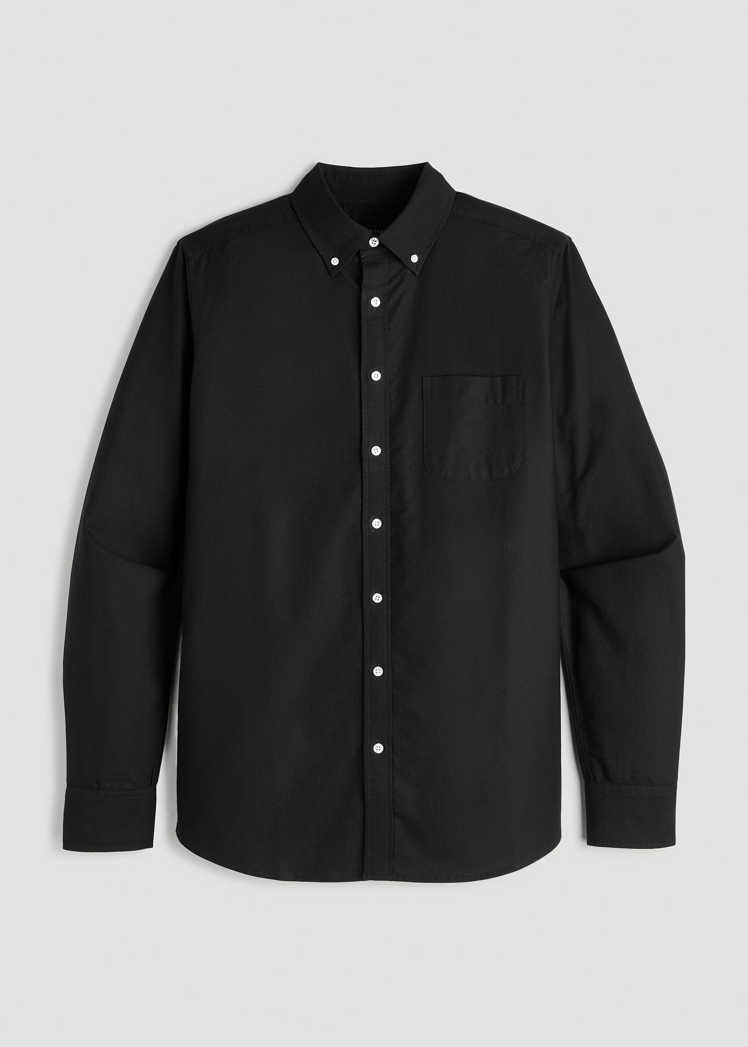 American Tall Men Oxford Cloth Button Down Shirt for Tall Men in Deep Black