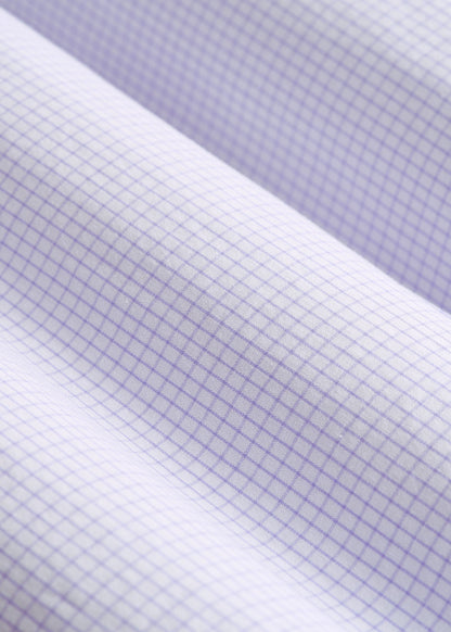 American Tall Men Oskar Easy Care Dress Shirt for Tall Men in Iris Mini Check