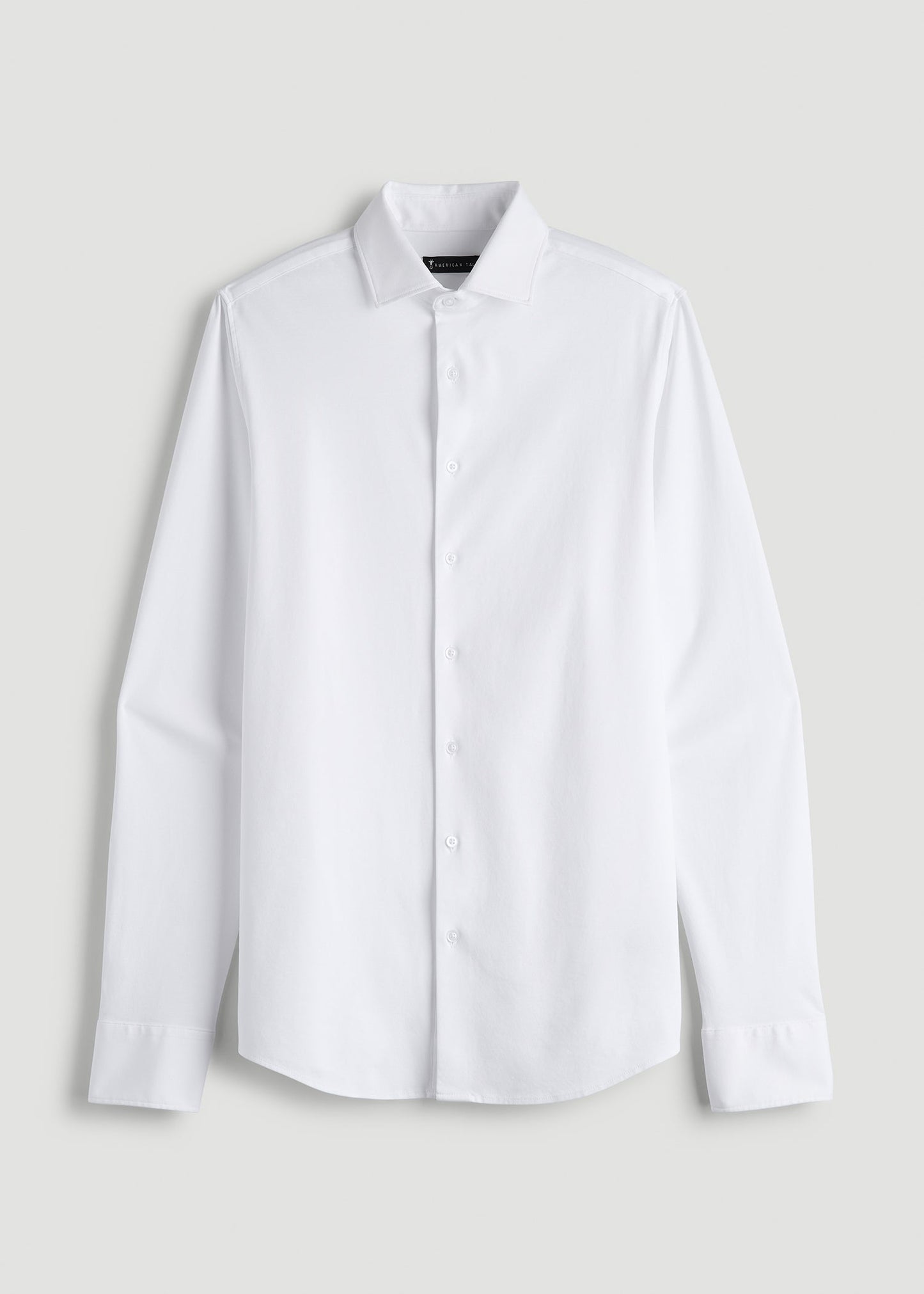 American Tall Men Stretch Jersey Dress Shirt for Tall Men in Optic White