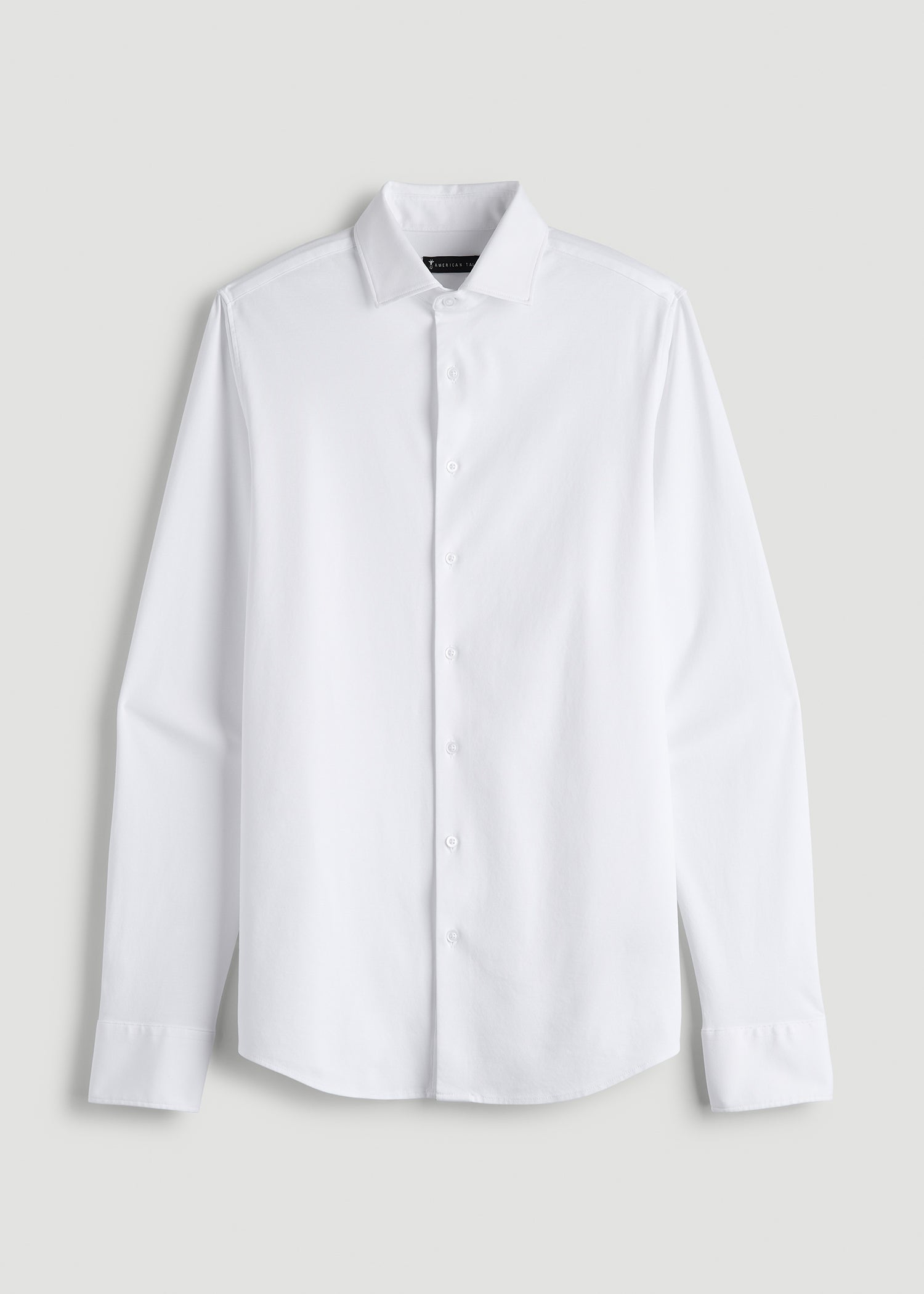 American Tall Men Stretch Jersey Dress Shirt for Tall Men in Optic White