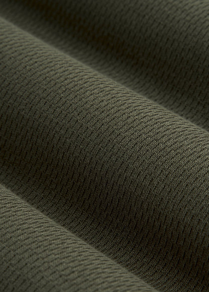American Tall Men Double Honeycomb Thermal Crewneck for Tall Men in Dark Olive Green