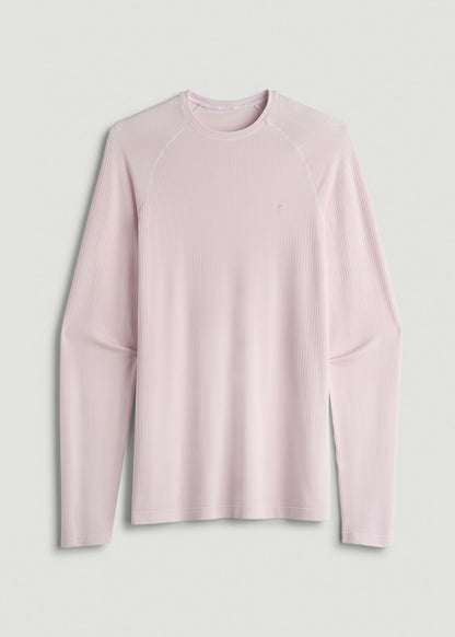 American Tall Men Long Sleeve Vented Performance Top for Tall Men in Grey Lilac