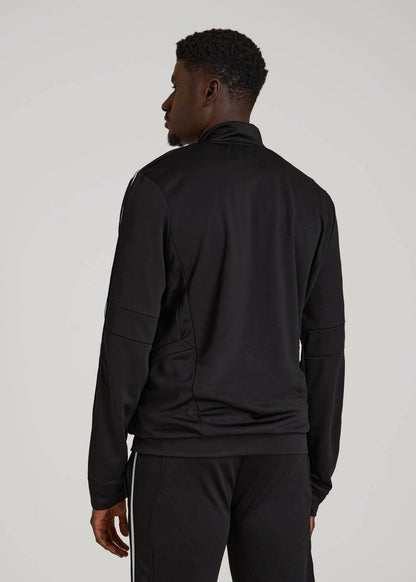 American Tall Men Athletic Stripe Jacket for Tall Men in Black-White Stripe