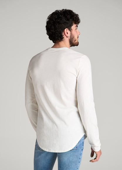 American Tall Men Slub Long Sleeve Scoop Tee for Tall Men in Ecru