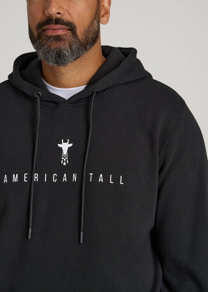 American Tall Men Logo Hoodie for Tall Men in Black