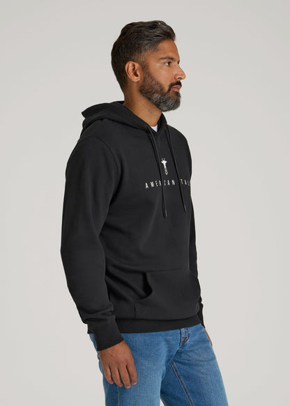 American Tall Men Logo Hoodie for Tall Men in Black