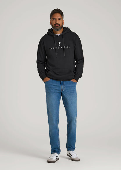 American Tall Men Logo Hoodie for Tall Men in Black