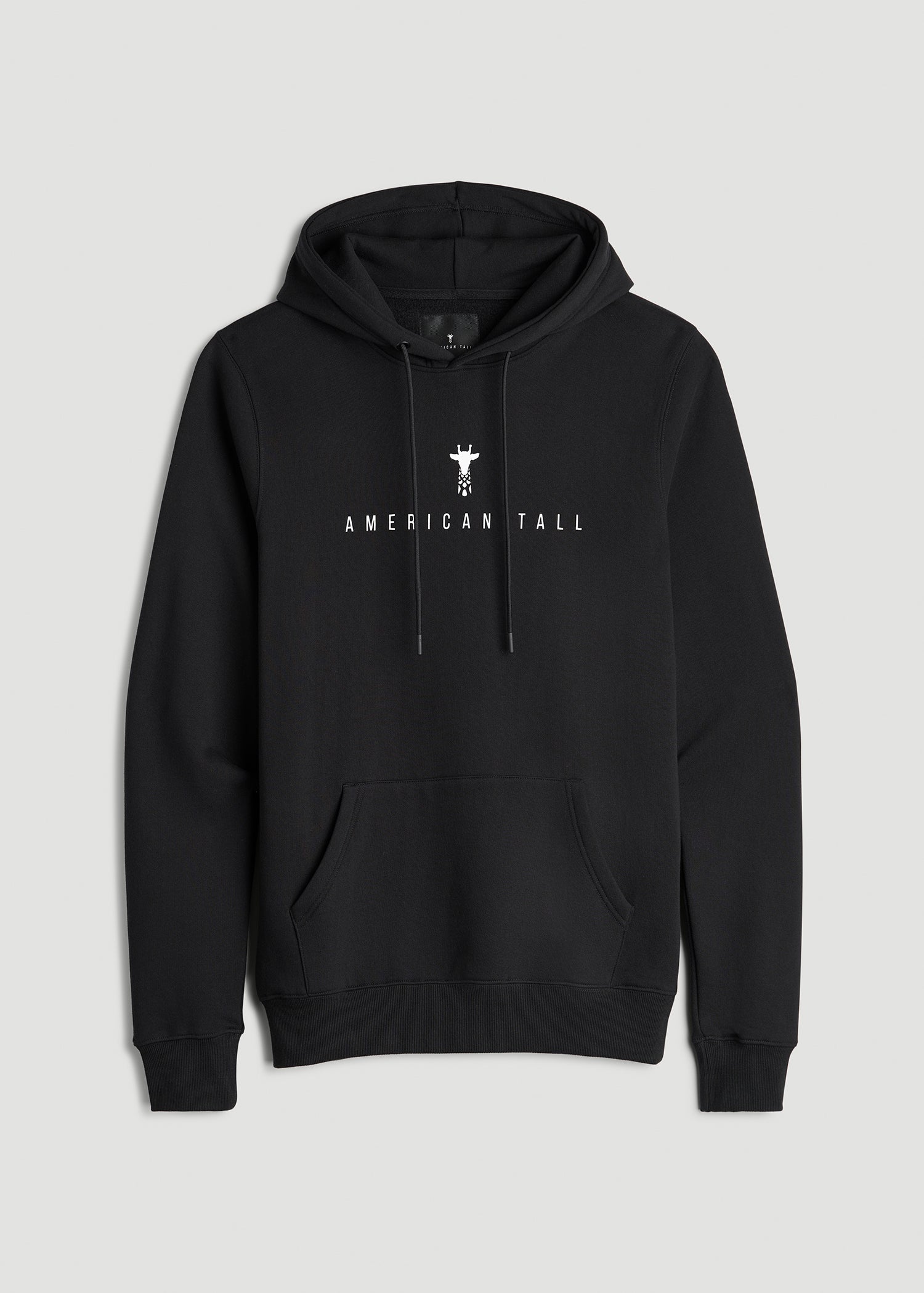 American Tall Men Logo Hoodie for Tall Men in Black