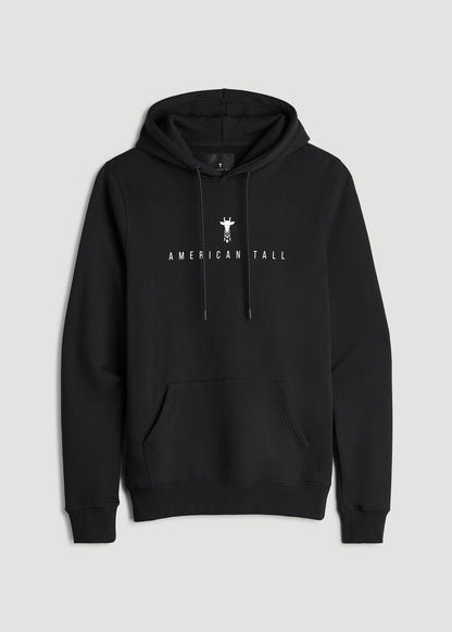 American Tall Men Logo Hoodie for Tall Men in Black