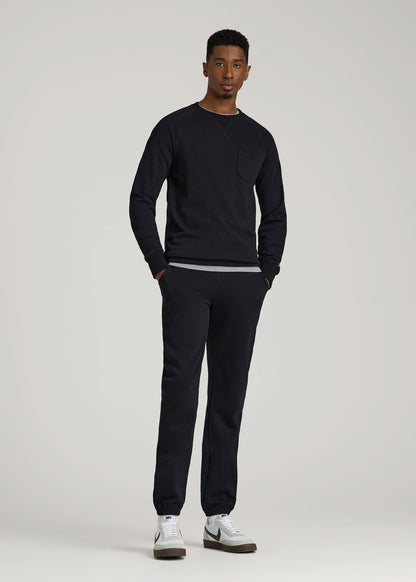 American Tall Men Wearever 2.0 French Terry Crewneck Sweatshirt for Tall Men in Black