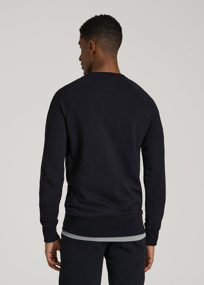 American Tall Men Wearever 2.0 French Terry Crewneck Sweatshirt for Tall Men in Black