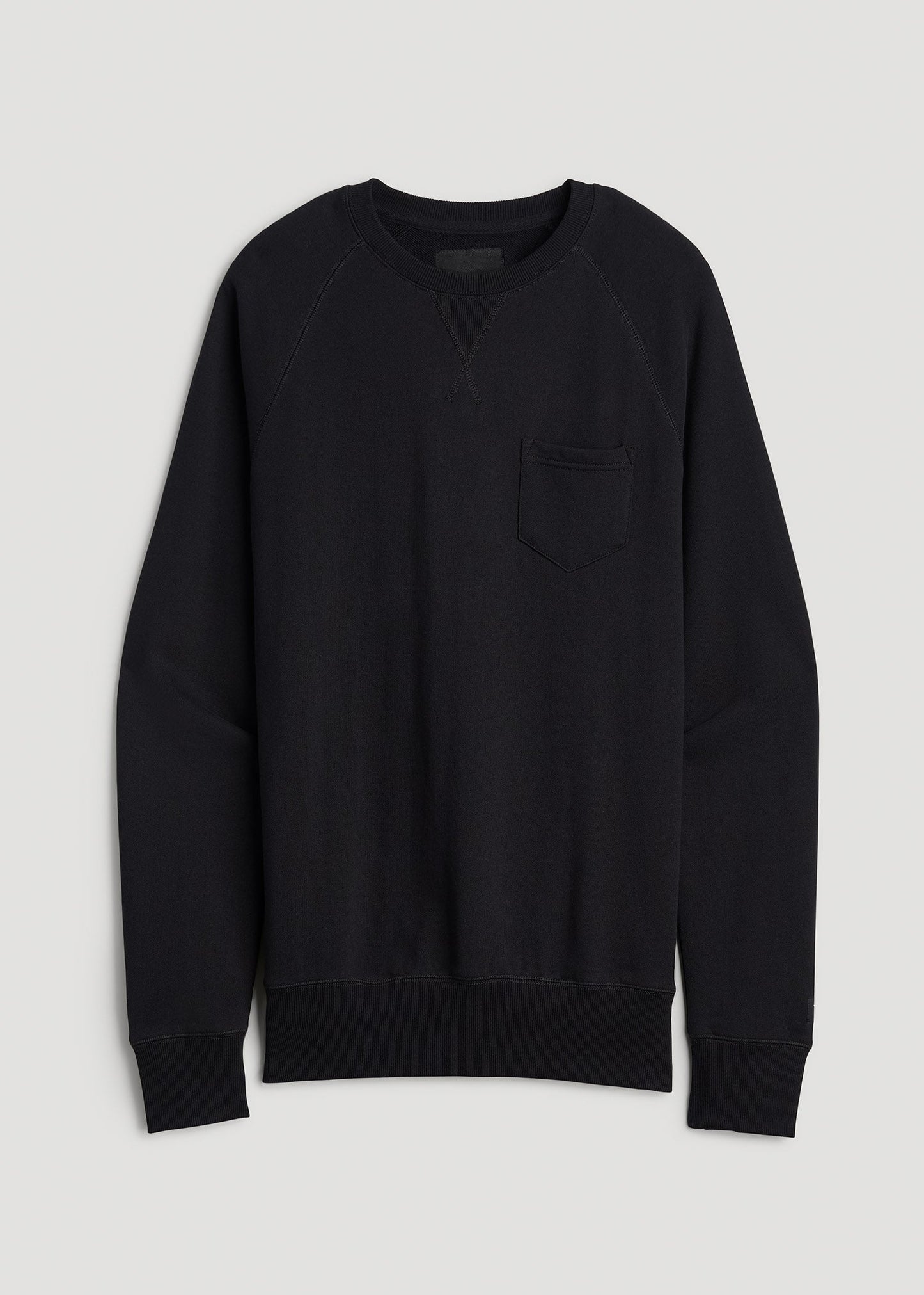 American Tall Men Wearever 2.0 French Terry Crewneck Sweatshirt for Tall Men in Black