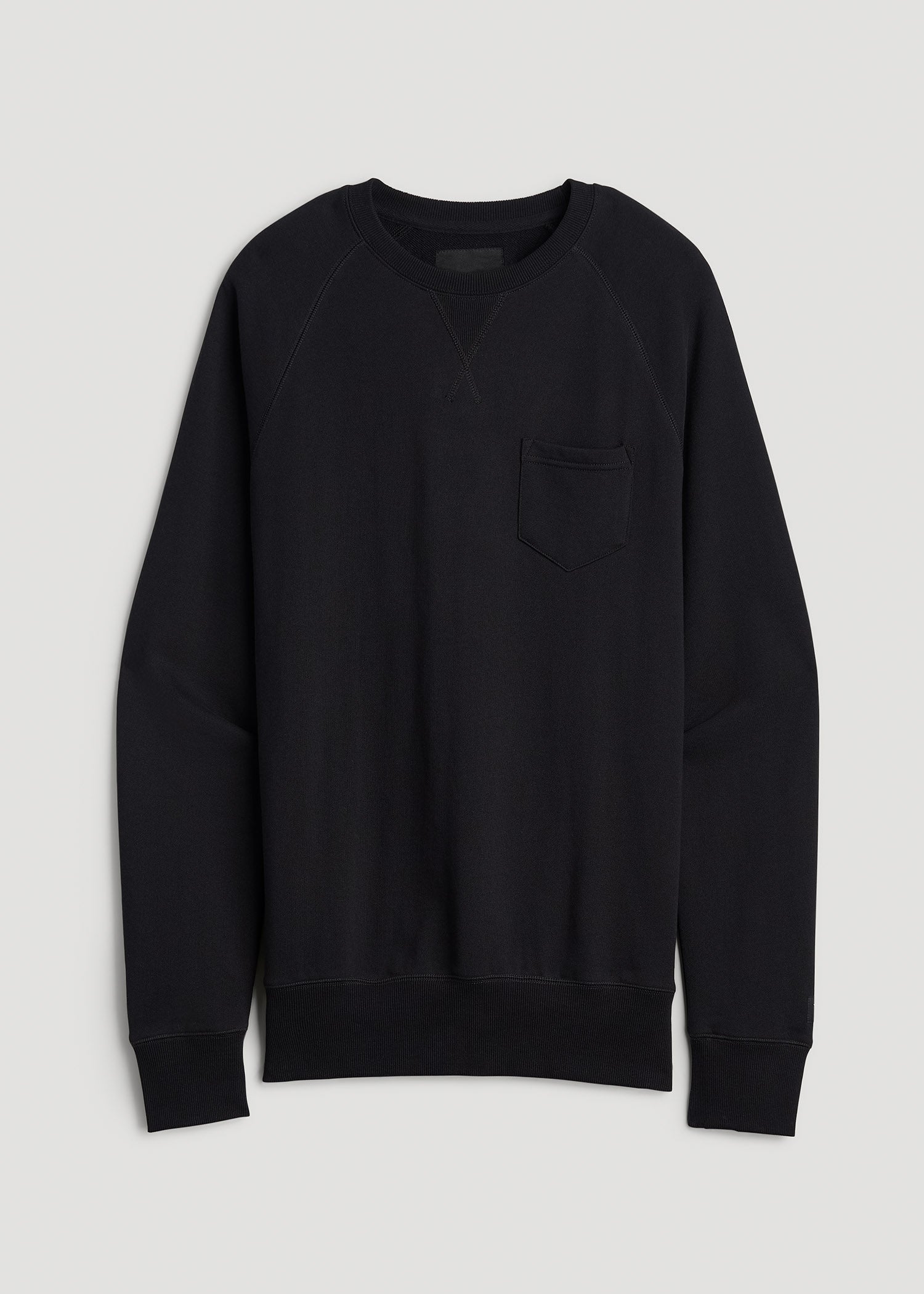 American Tall Men Wearever 2.0 French Terry Crewneck Sweatshirt for Tall Men in Black