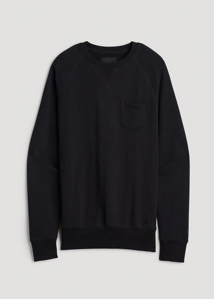 American Tall Men Wearever 2.0 French Terry Crewneck Sweatshirt for Tall Men in Black