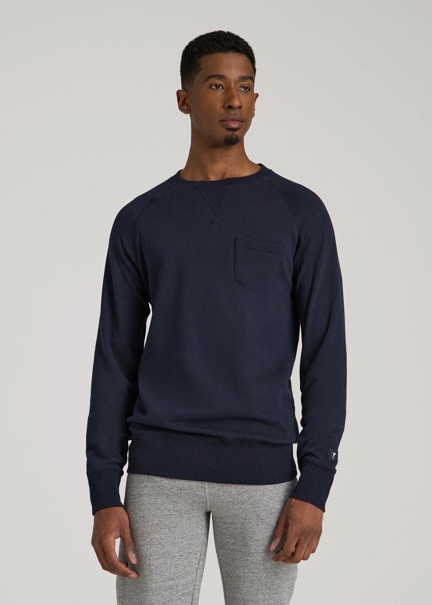 American Tall Men Wearever 2.0 French Terry Crewneck Sweatshirt for Tall Men in Evening Blue