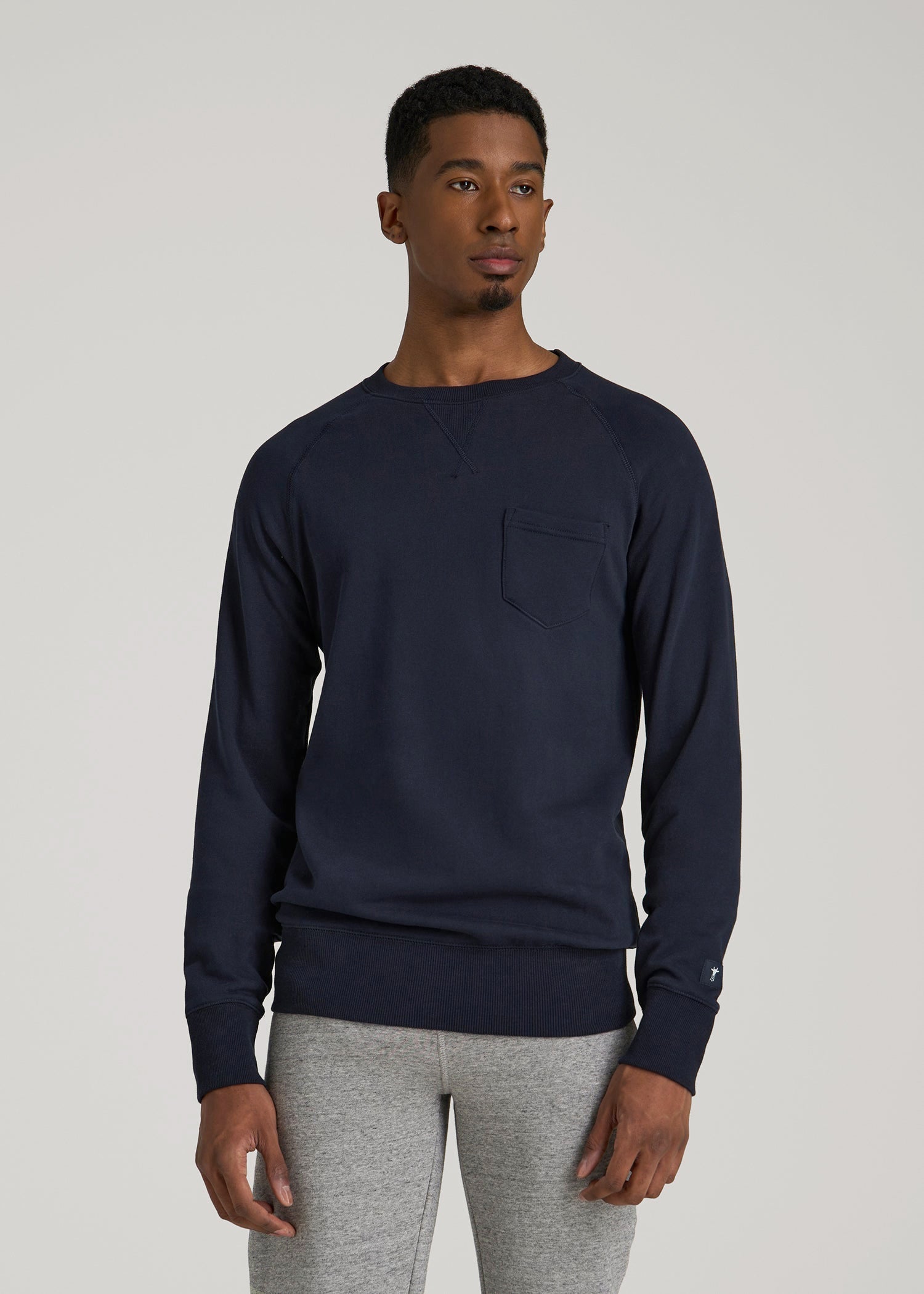 American Tall Men Wearever 2.0 French Terry Crewneck Sweatshirt for Tall Men in Evening Blue