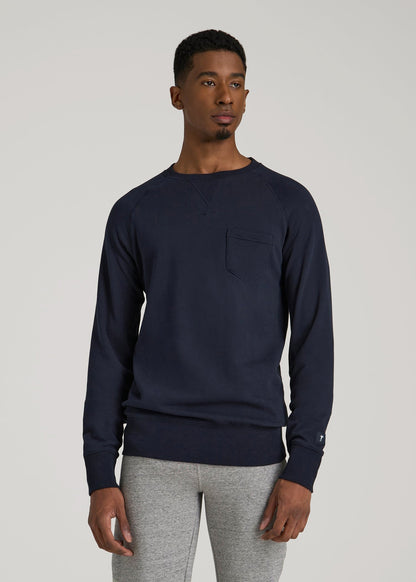 American Tall Men Wearever 2.0 French Terry Crewneck Sweatshirt for Tall Men in Evening Blue