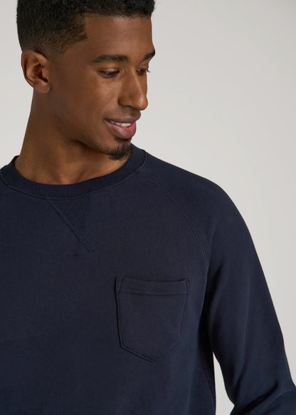 American Tall Men Wearever 2.0 French Terry Crewneck Sweatshirt for Tall Men in Evening Blue