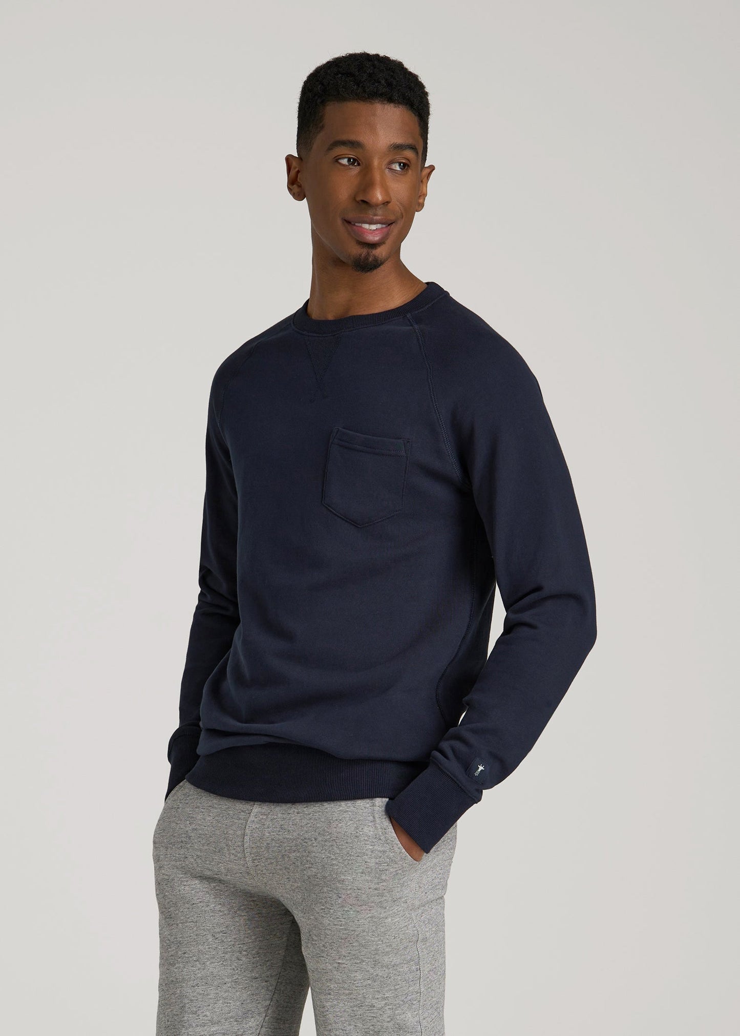 American Tall Men Wearever 2.0 French Terry Crewneck Sweatshirt for Tall Men in Evening Blue