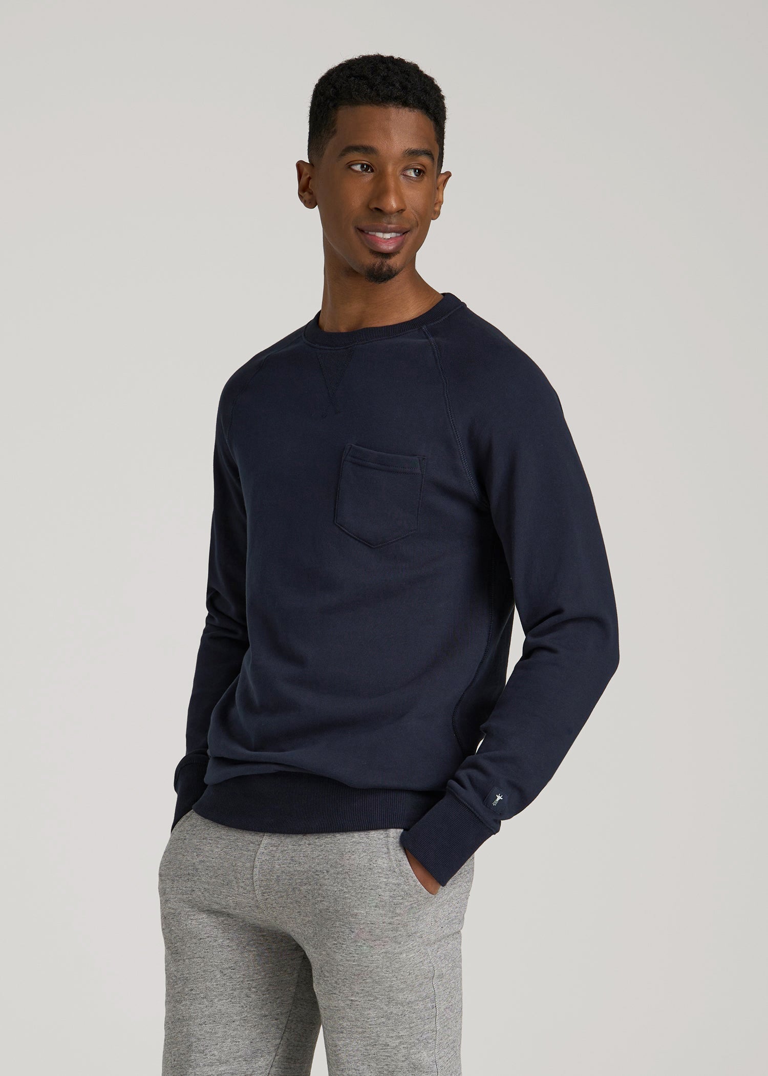 American Tall Men Wearever 2.0 French Terry Crewneck Sweatshirt for Tall Men in Evening Blue