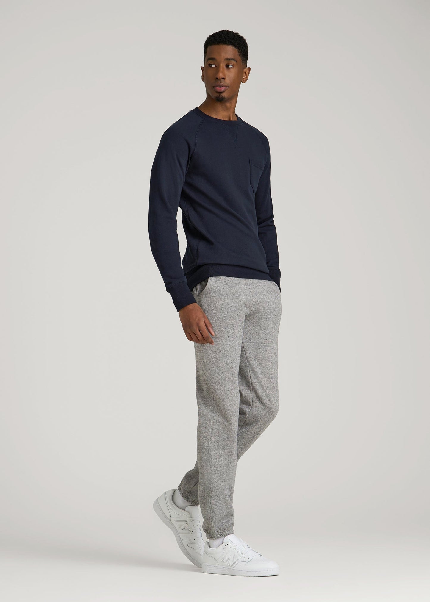 American Tall Men Wearever 2.0 French Terry Crewneck Sweatshirt for Tall Men in Evening Blue
