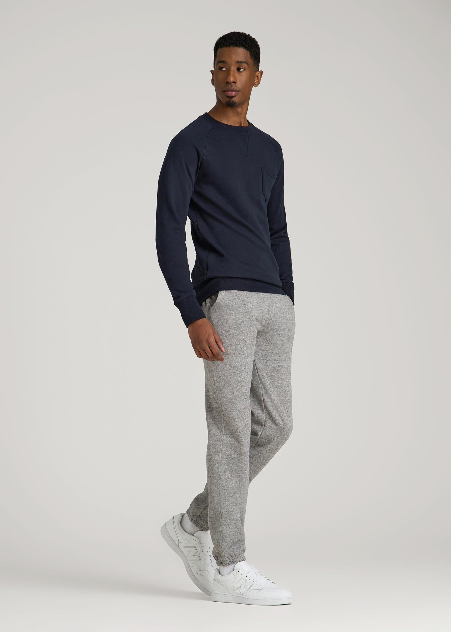 American Tall Men Wearever 2.0 French Terry Crewneck Sweatshirt for Tall Men in Evening Blue