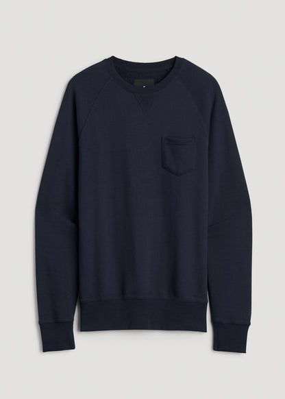 American Tall Men Wearever 2.0 French Terry Crewneck Sweatshirt for Tall Men in Evening Blue