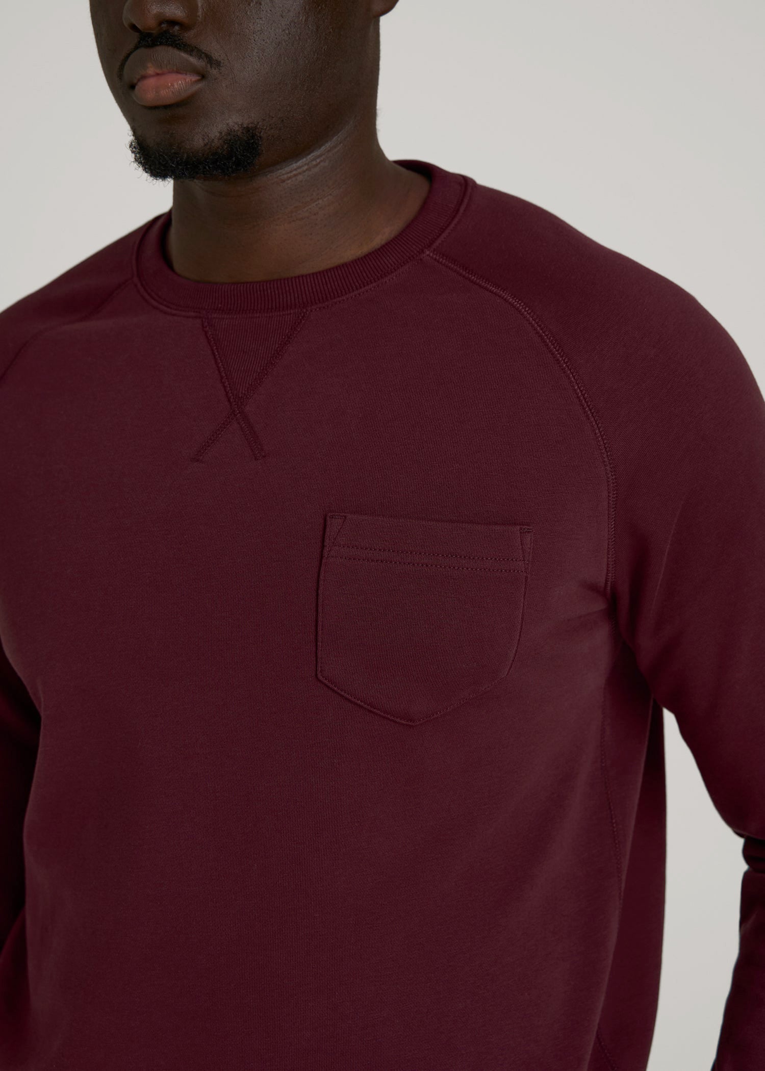 American Tall Men Wearever 2.0 French Terry Crewneck Sweatshirt for Tall Men in Tawny Port