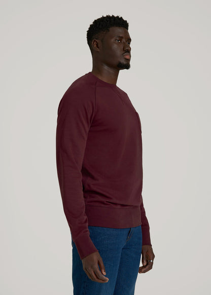 American Tall Men Wearever 2.0 French Terry Crewneck Sweatshirt for Tall Men in Tawny Port
