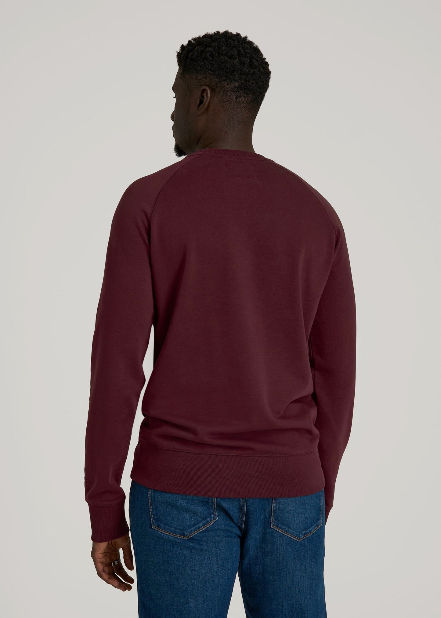 American Tall Men Wearever 2.0 French Terry Crewneck Sweatshirt for Tall Men in Tawny Port
