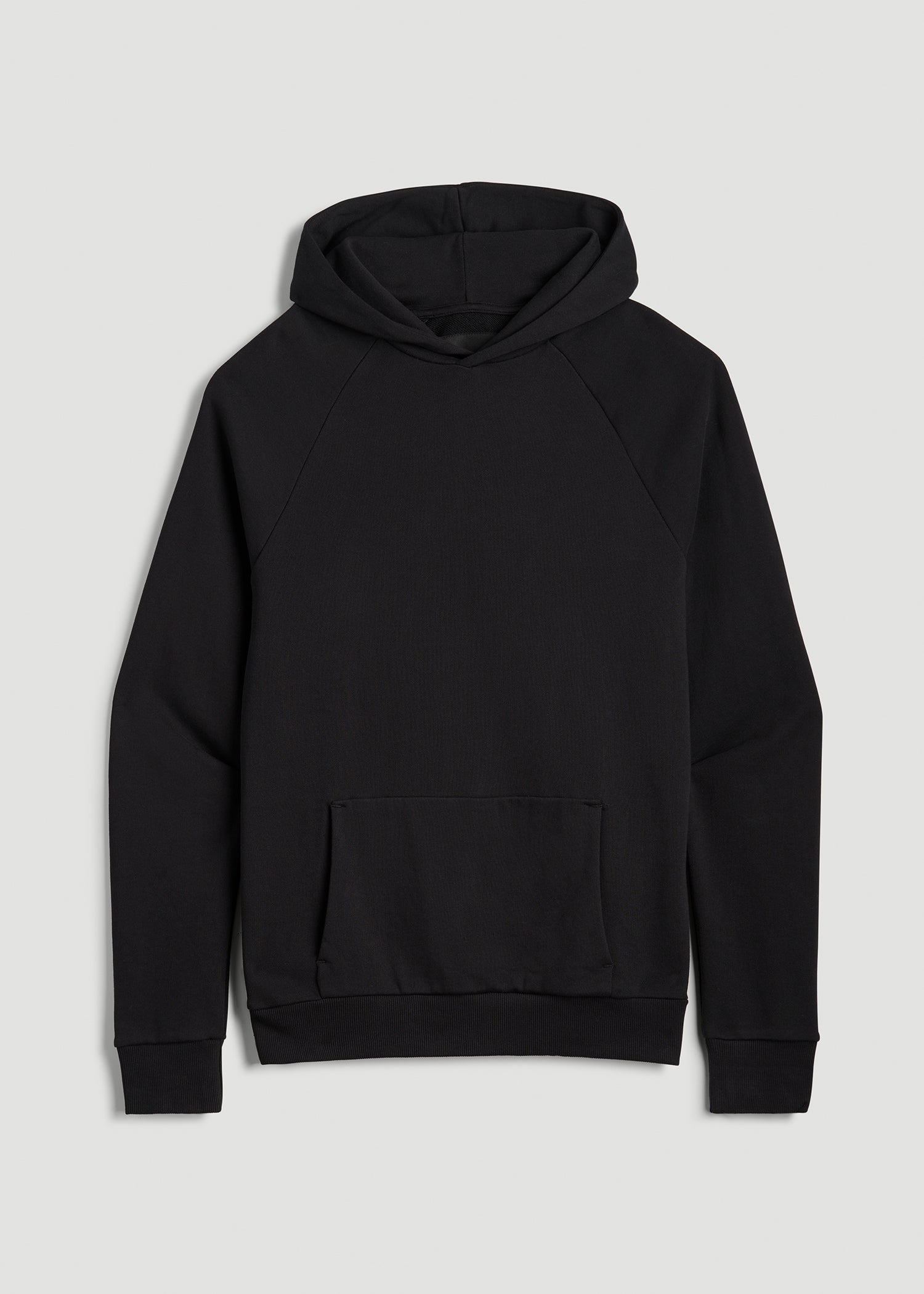 American Tall Men Wearever French Terry Raglan Hoodie for Tall Men in Black