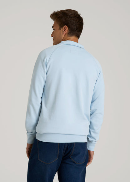 American Tall Men Wearever 2.0 French Terry Quarter-Zip Tall Men's Sweatshirt in Ice Blue