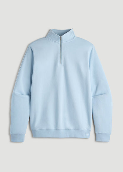 American Tall Men Wearever 2.0 French Terry Quarter-Zip Tall Men's Sweatshirt in Ice Blue