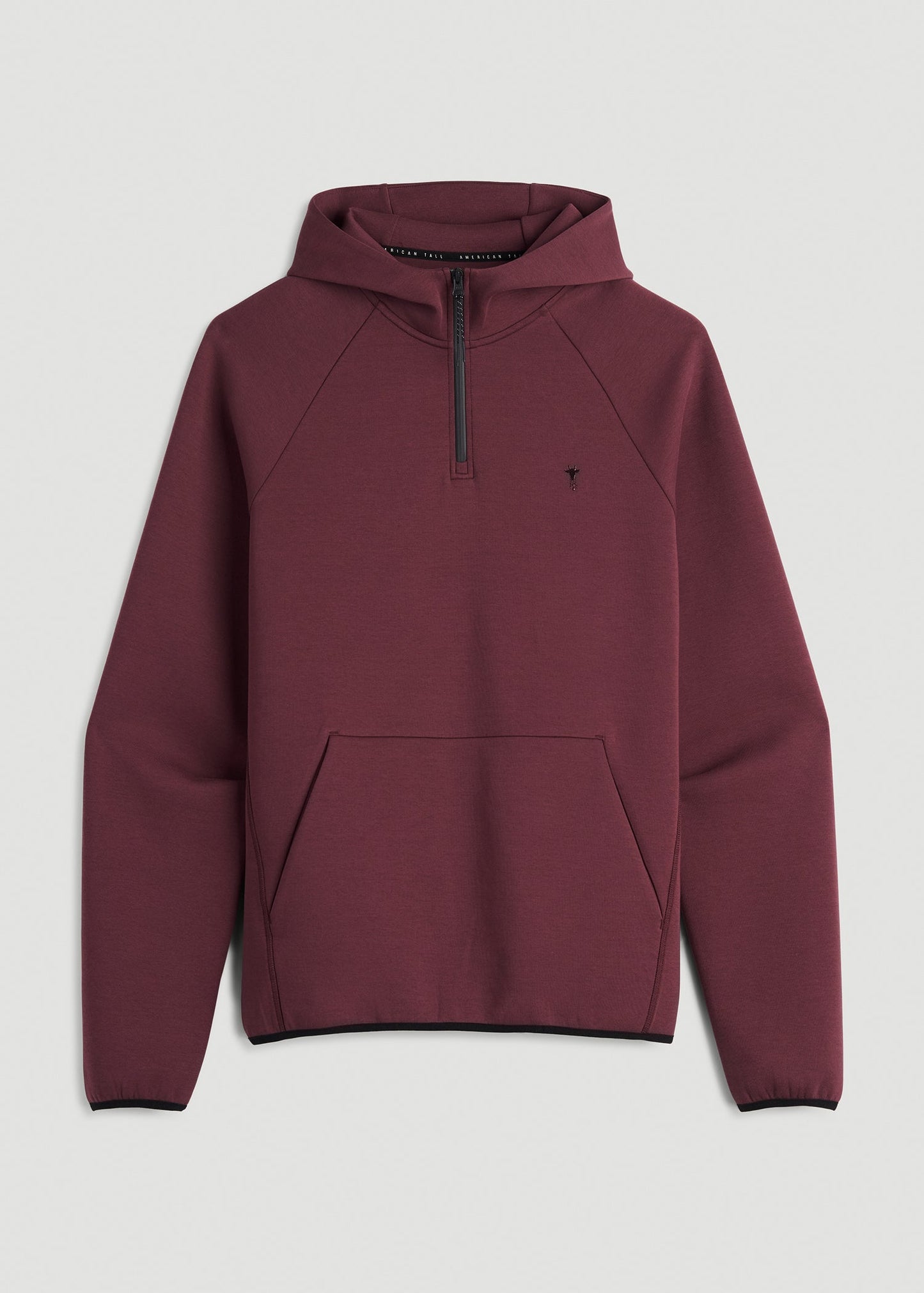 American Tall Men Tech Motion Fleece Hooded Popover for Tall Men in Tawny Port