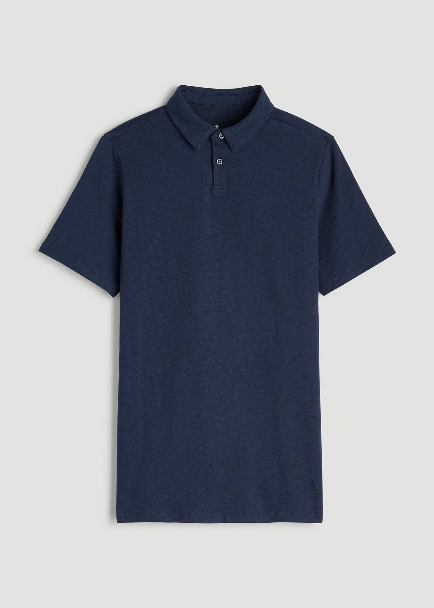 American Tall Men Slub Self Collar Polo Shirt for Tall Men in Navy