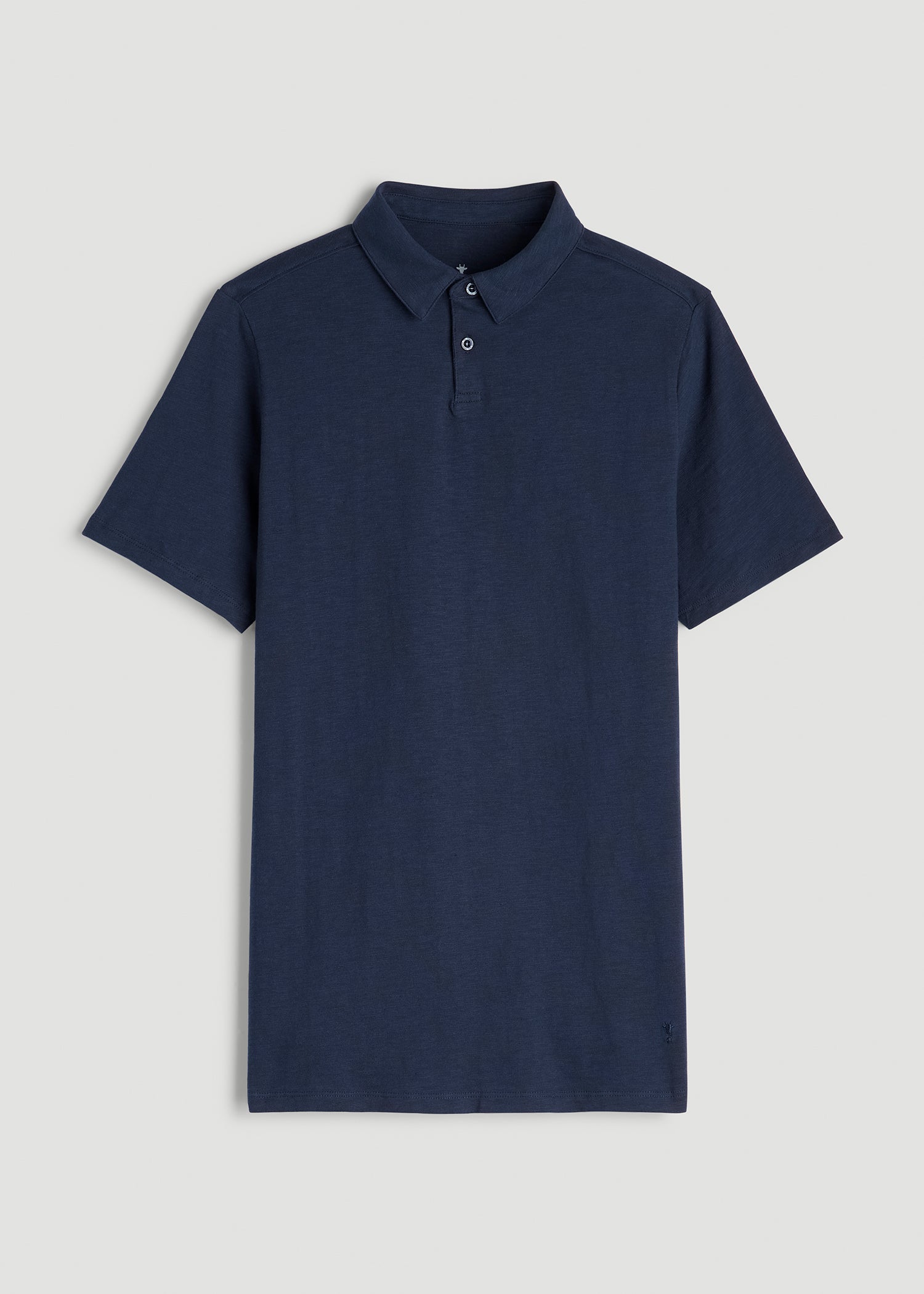 American Tall Men Slub Self Collar Polo Shirt for Tall Men in Navy
