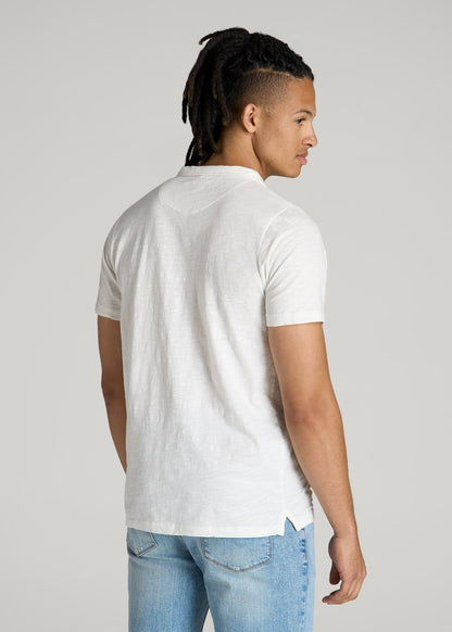 American Tall Men Slub Polo Shirt for Tall Men in Ecru