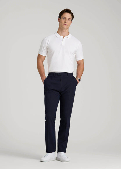American Tall Men Classic Polo with Embroidered Logo for Tall Men in Bright White