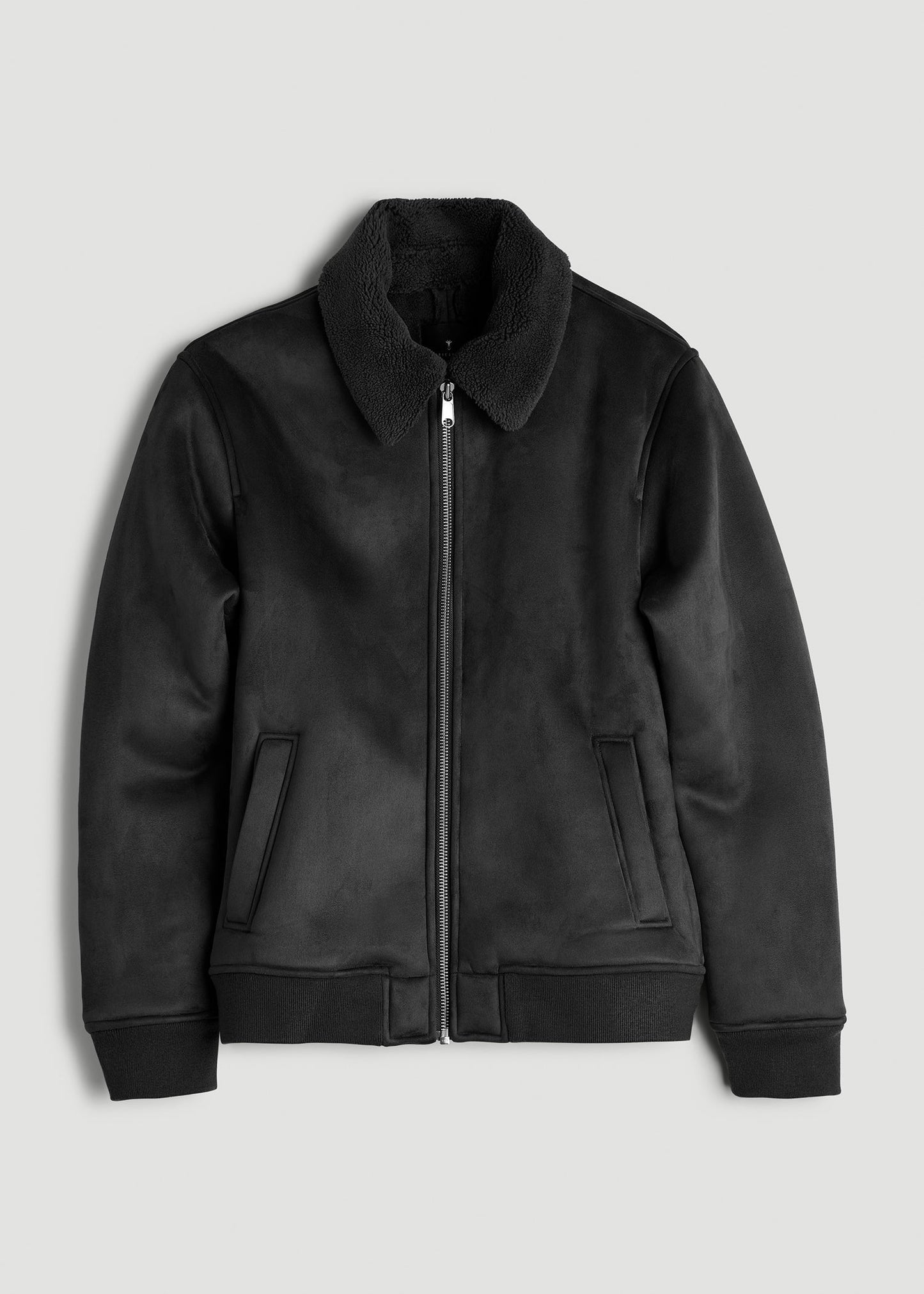 American Tall Men Sherpa Bomber Jacket for Tall Men in Black