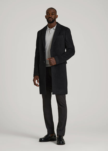 American Tall Men Wool Coat for Tall Men in Black